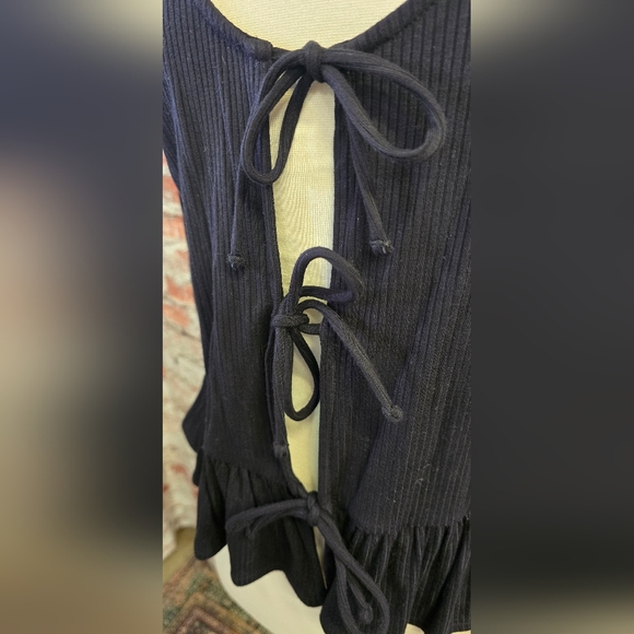 CANDIES Size L Ruffel Bottom Tie Front Cardigan-Sweater - Picture 6 of 6